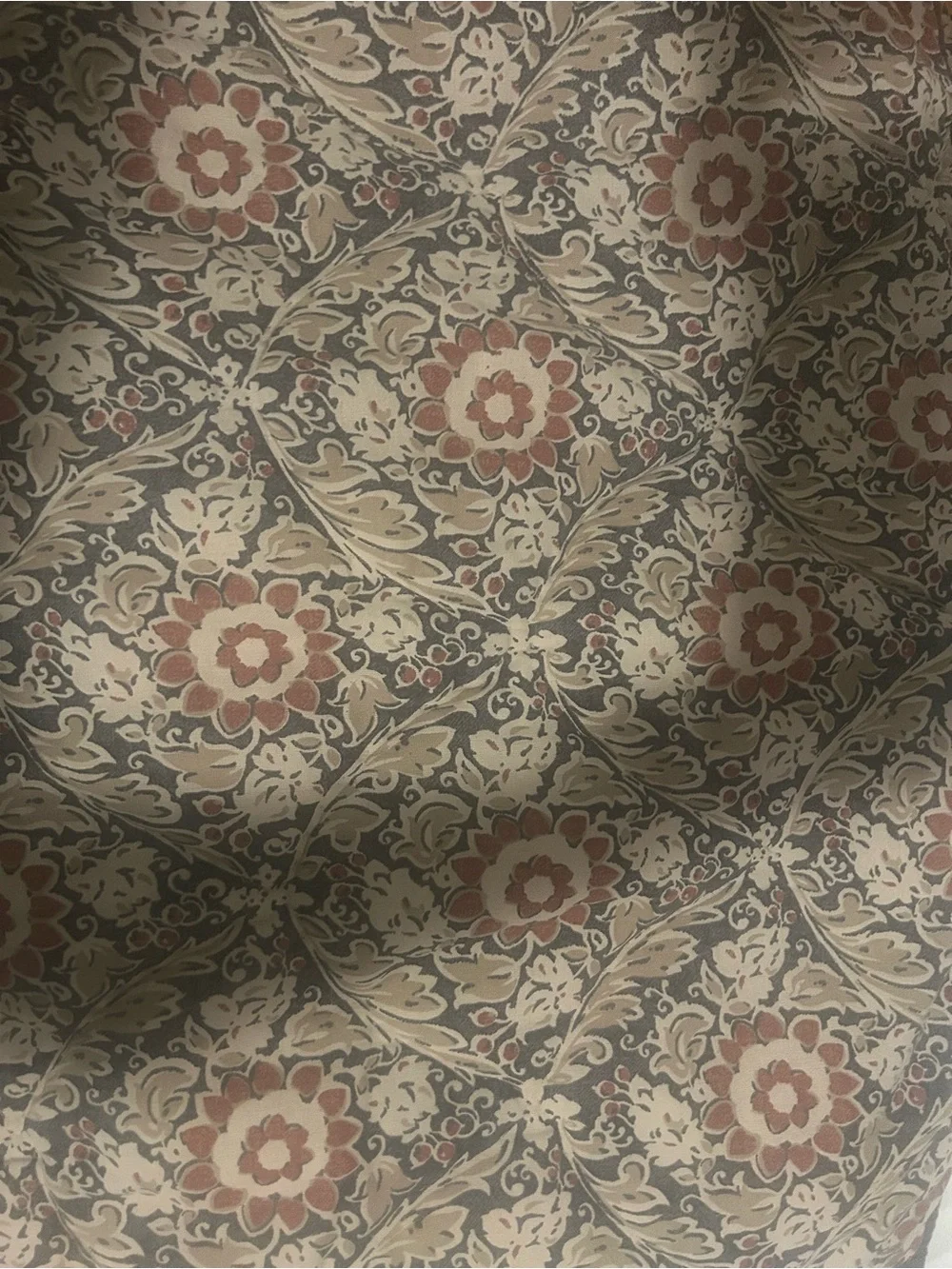 Floral Jacquard Comforter in Coral, Cream, and Gray